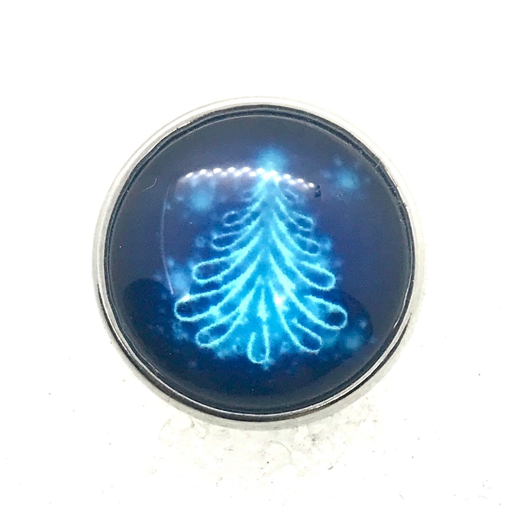Christmas Tree snap button 20mm gingersnaps ASN20